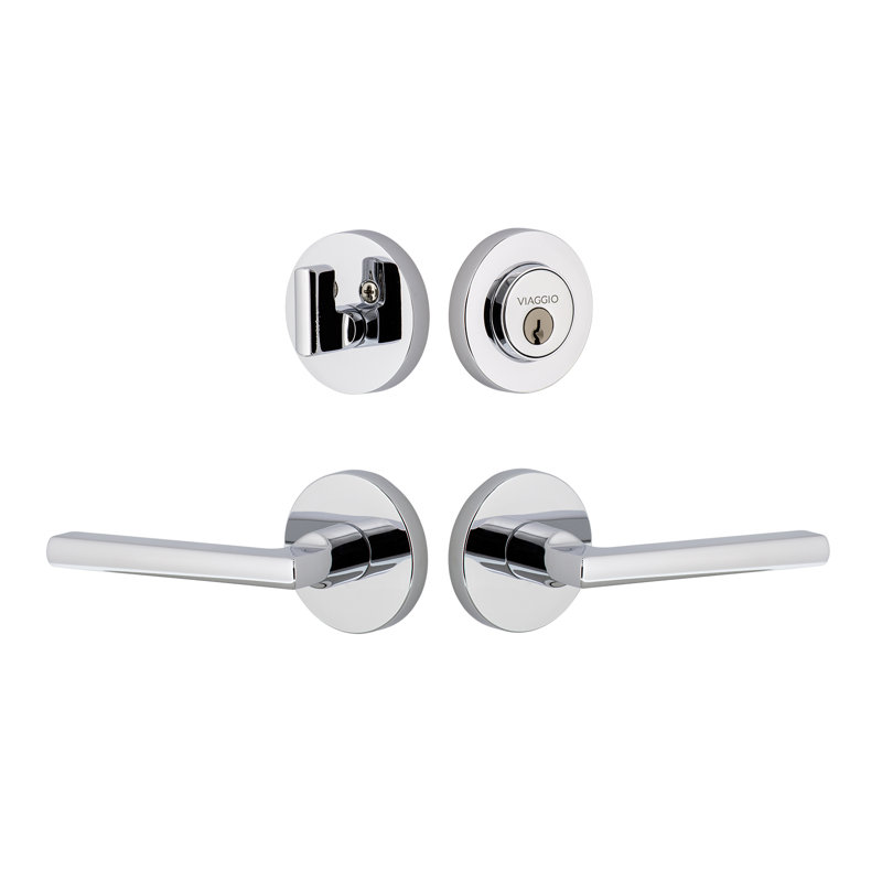 Ensemble de rosette Viaggio Circolo, Gauche, Chrome brillant