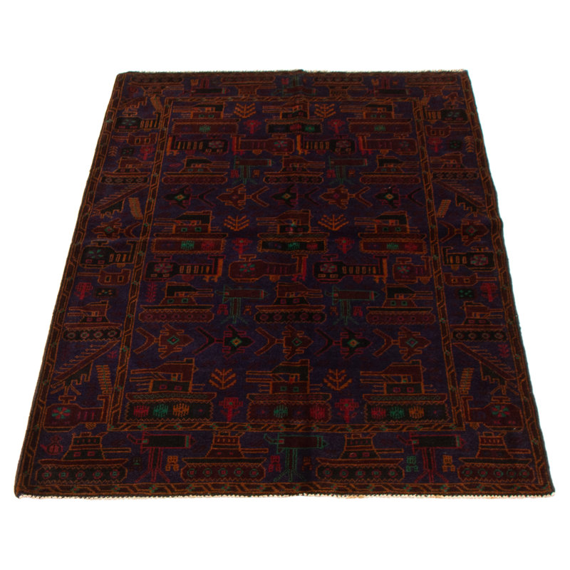Tapis bleu marine foncé Maaza Rare War