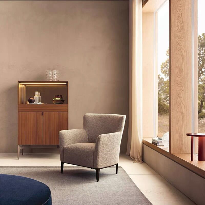 Simple Walnut Color Accent Cabinet