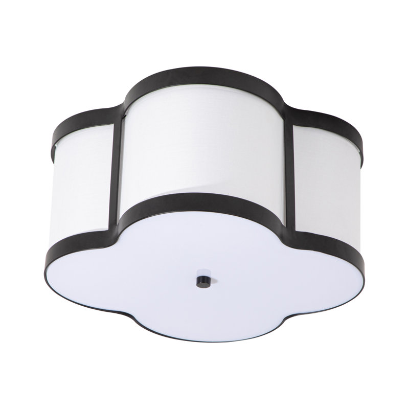 Plafonnier encastré en tissu blanc à 4 lumières l 16 po Assunto