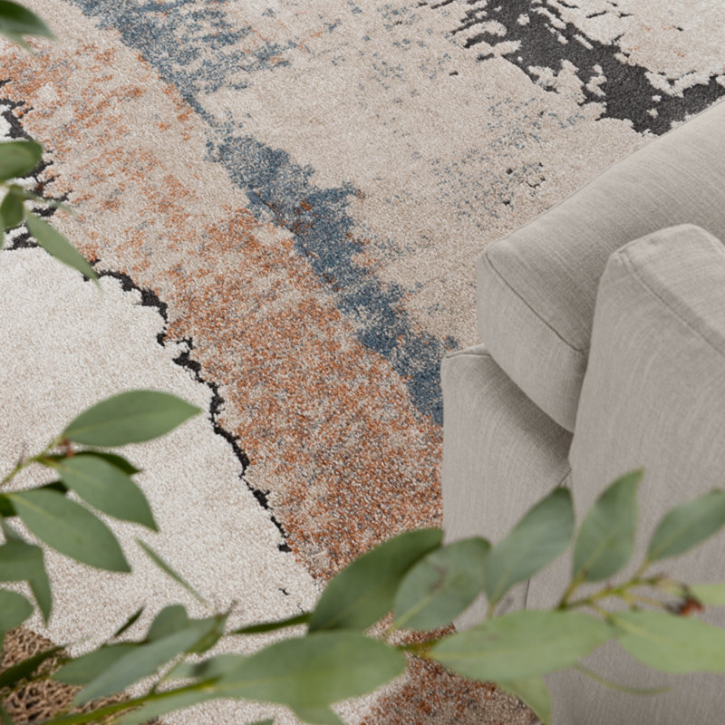 Gerwar Striped Indoor Rug, Rectangle 9'3" x 13'