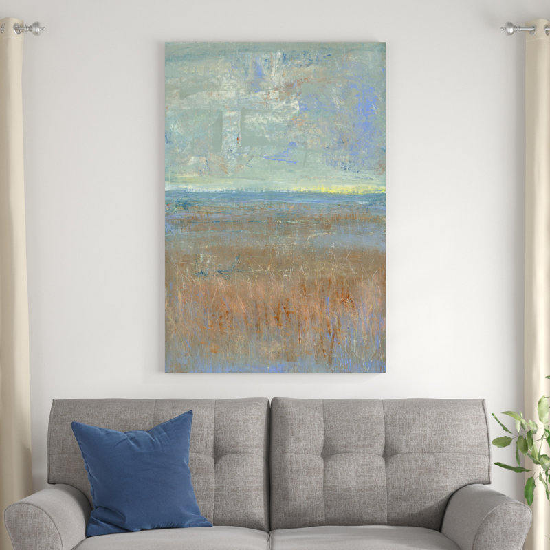«Evening Marsh I» par Timothy O 'Toole - peinture sur toile tendue, H 48 po x l 32 po