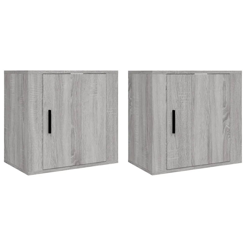 Jasemin 50cm W Manufactured Wood Bedside Table, Dark Grey
