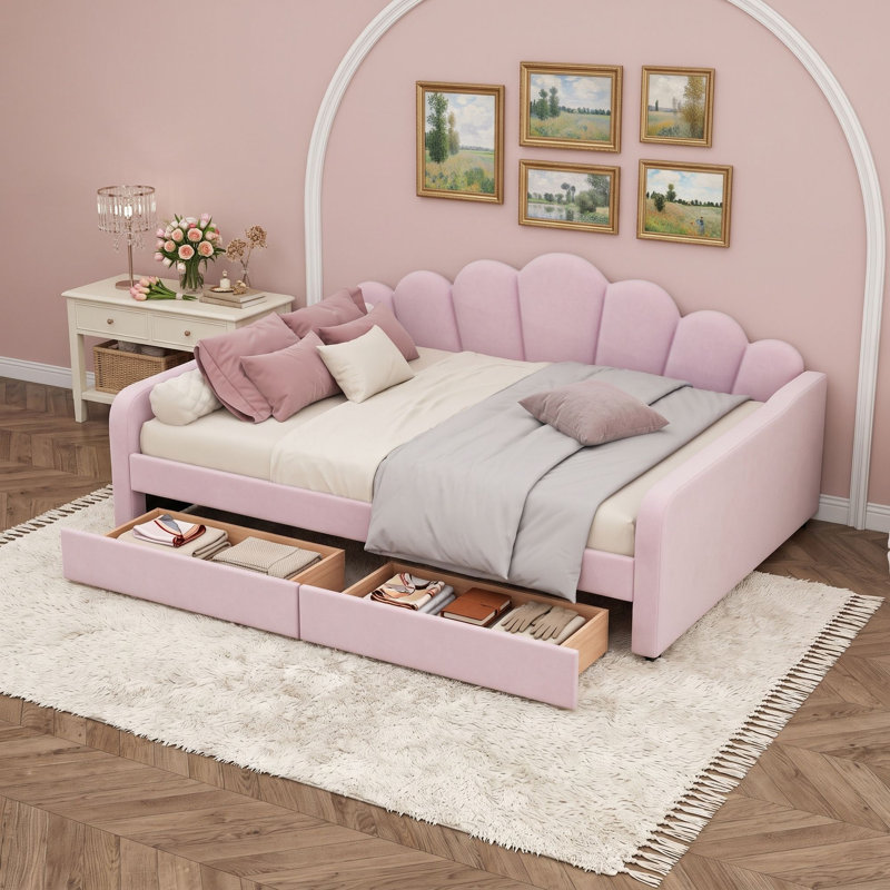 Upholstered Daybed with Storage Drawer