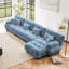 Combinaison libre, canapé modulaire modulaire, canapé en forme de L pour le salon, canapé confortable à 4 places avec repose-pieds convertible, bleu chenille