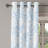 Red Barrel Studio® Romantic Flowers Grommet Curtain Floral Art Leaves 50" x 63" Pale Blue White-1820784194