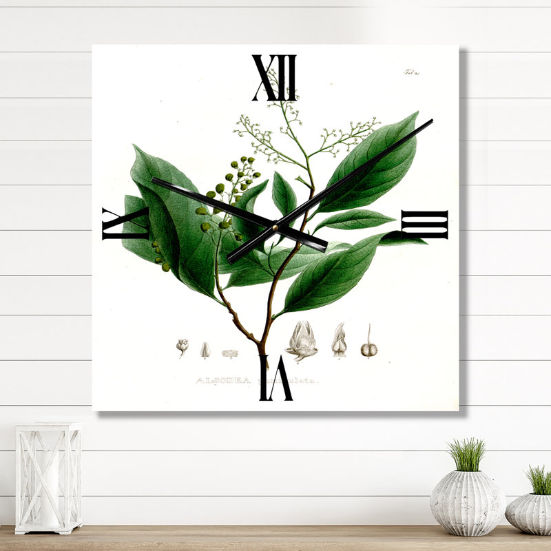 Plante brésilienne rétro II - horloge murale traditionnelle, Très grand