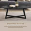 Table basse ovale en bois avec pieds croisés-130040076