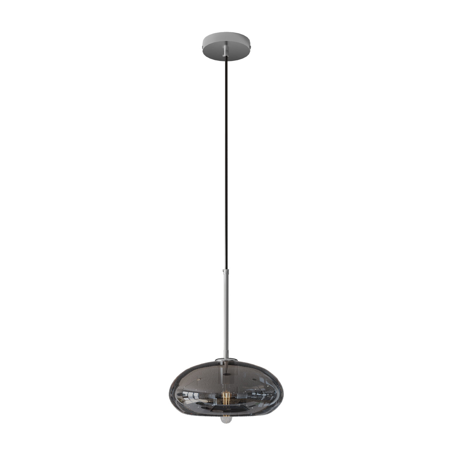 Eathen Single Light Glass Pendant, Silver Gray