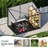 8 Ft. W X 6 Ft. D X 6 Ft. H Resin Lean-To Storage Shed With Floor, Lockable Door, Sloped Roof & 2 Windows (Light Blue/Black)
