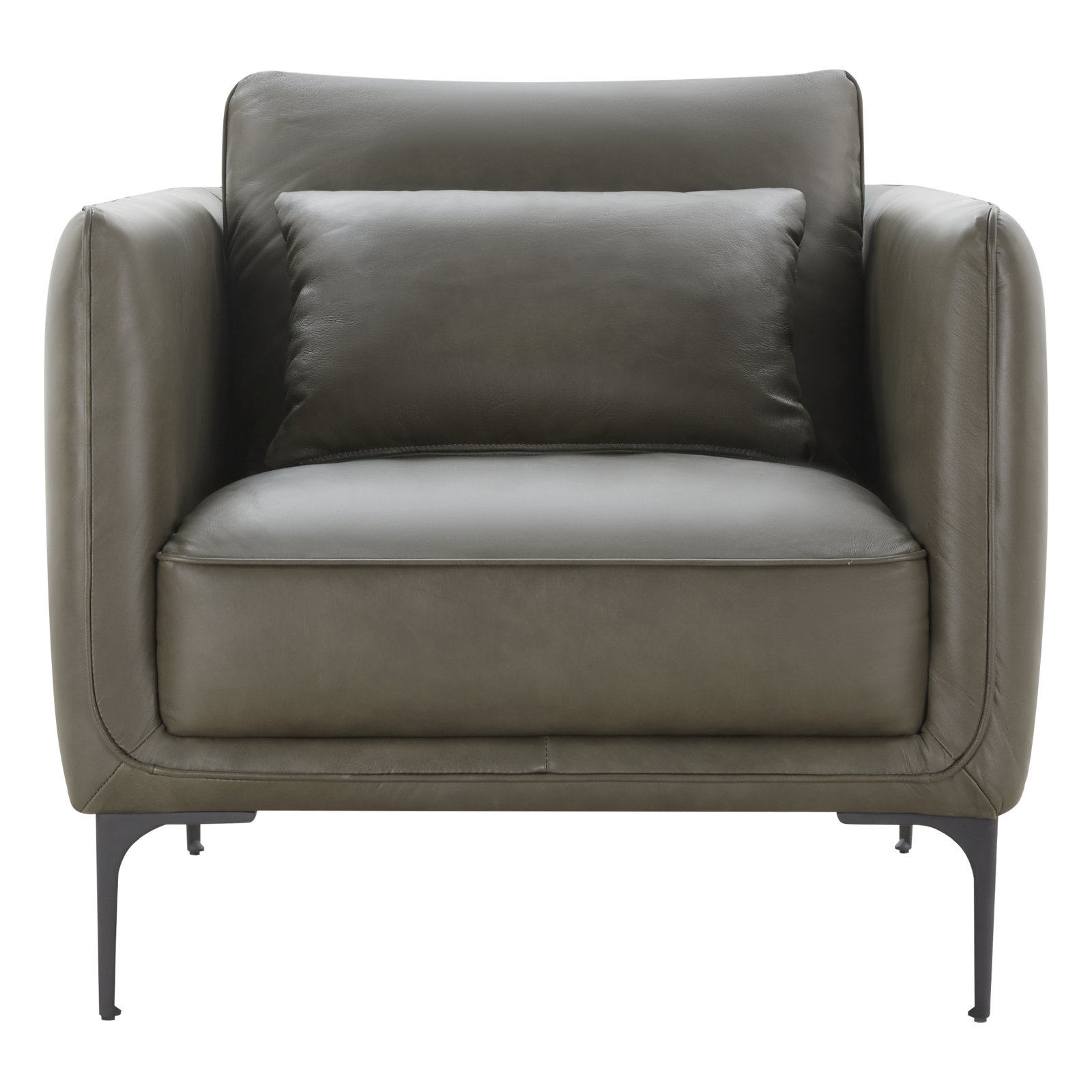 Rae Genuine Leather Armchair, Green