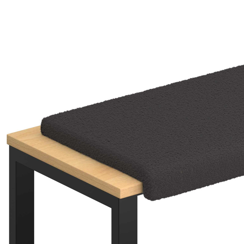  Bench Cushion Sherpa Fabric Modern Indoor Seating Pad Hallway Comfort, 1, 60 cm W x 38 cm D, Dark Grey