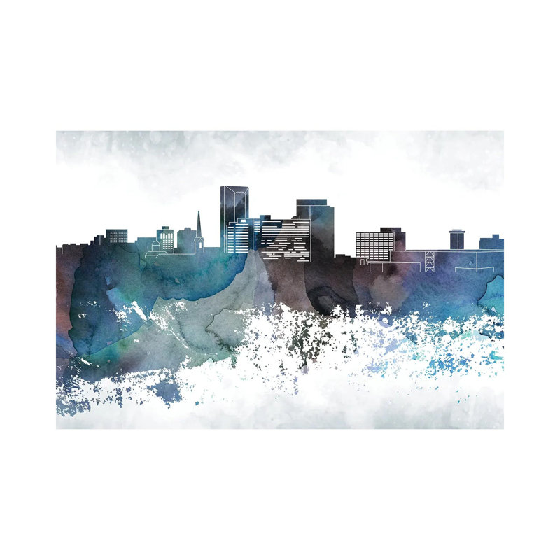Lexington Bluish Skyline by WallDecorAddict - Wrapped Canvas Print, 20.32 cm H x 30.48 cm W