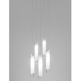 Lio Suspension 5 Crystal White Satin Nickel E26 Ul