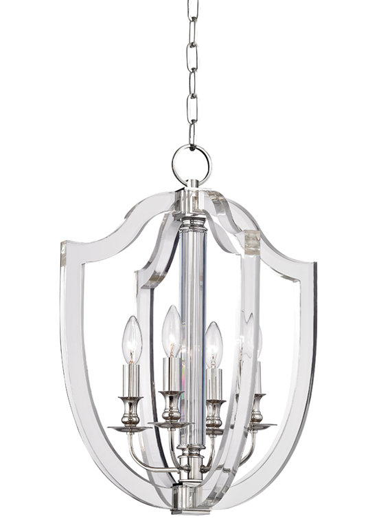 Arietta 4 - Light Chandelier, Polished Nickel, 22" H X 16.5" W X 16.5" D