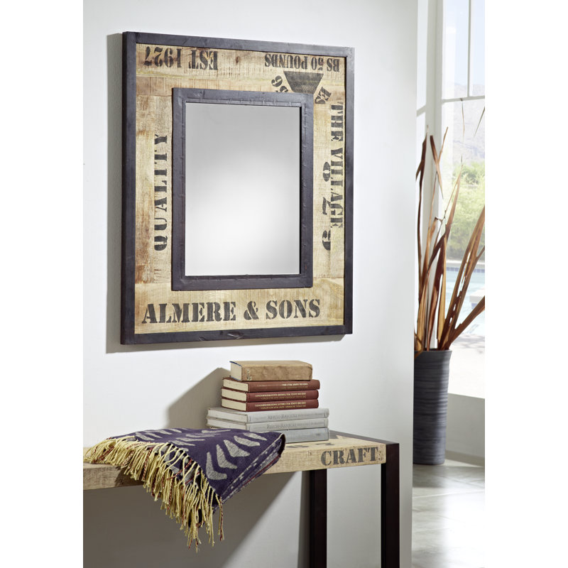 Factory Wood Wall Mirror