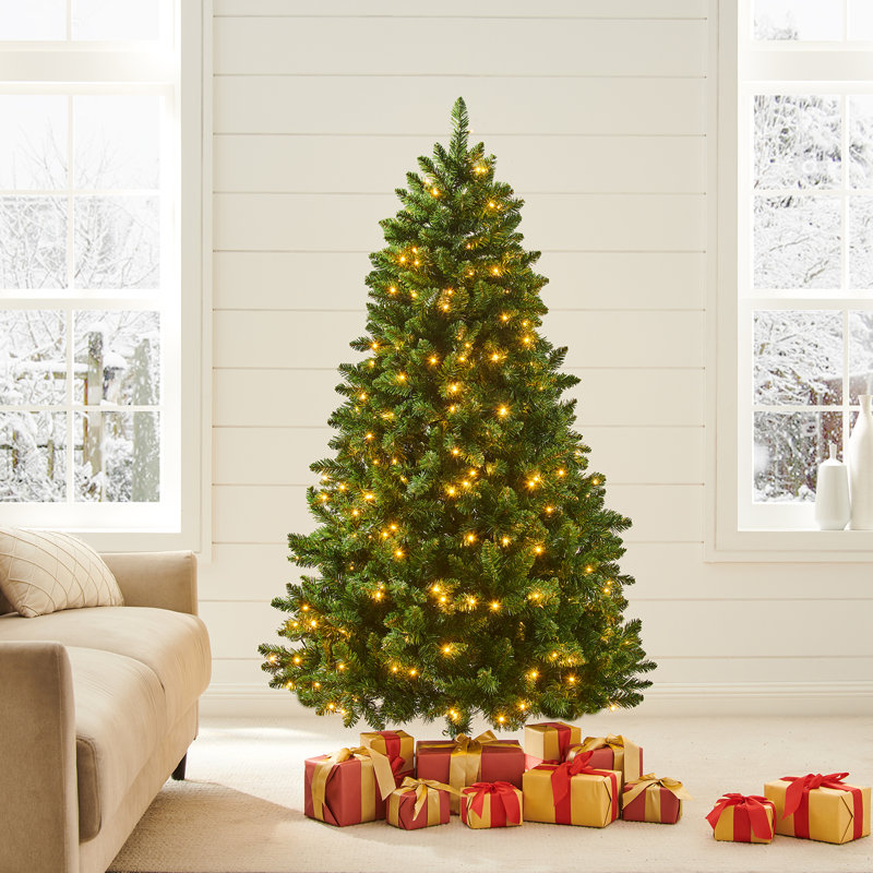 Lighted Artificial Christmas Tree, 6.99ft H