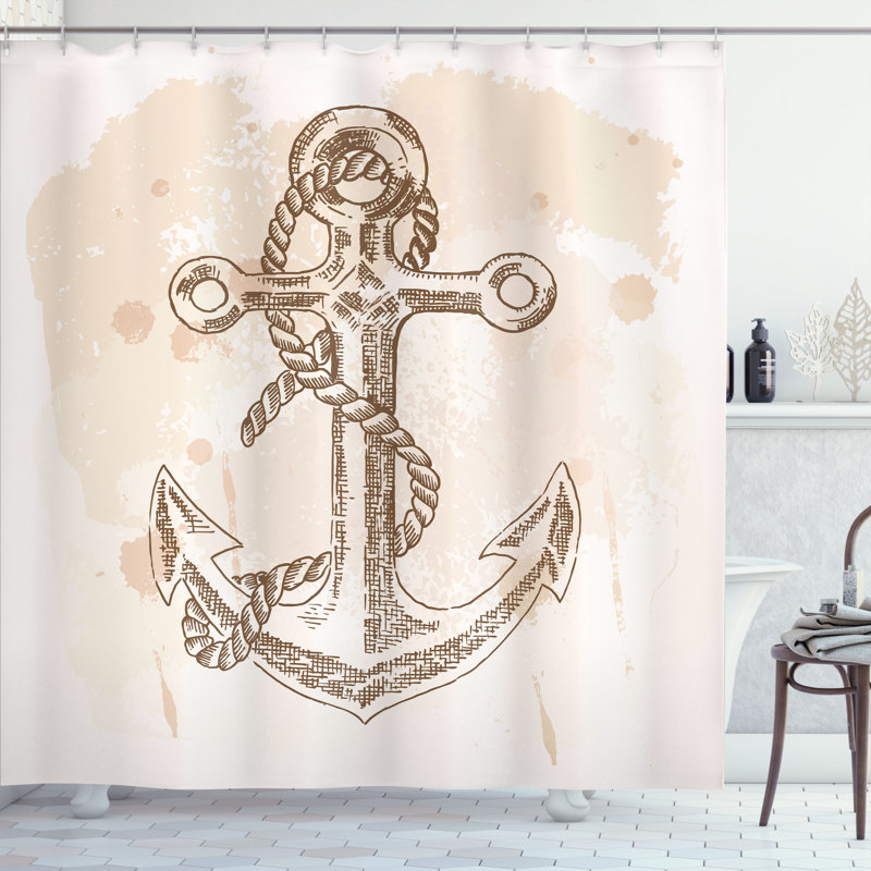Shower Curtain with Hooks Included, 70" H x 69" W