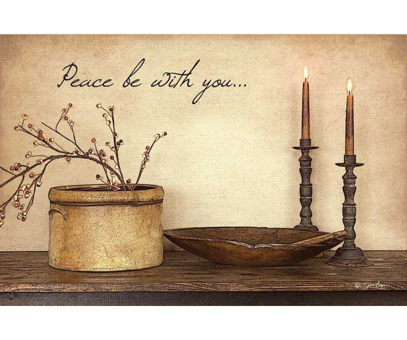 Toile tendue avec châssis Lark Manor ™ Boyer, Susie: Peace be with you, H 13 po x l 18 po