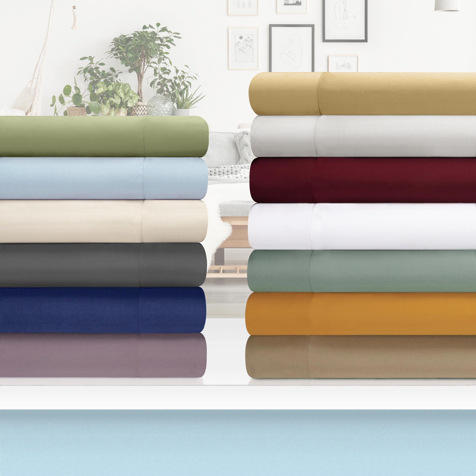 Mellark Cotton Sheets, Full/Queen Duvet Cover + 2 Standard Shams, Navy Blue