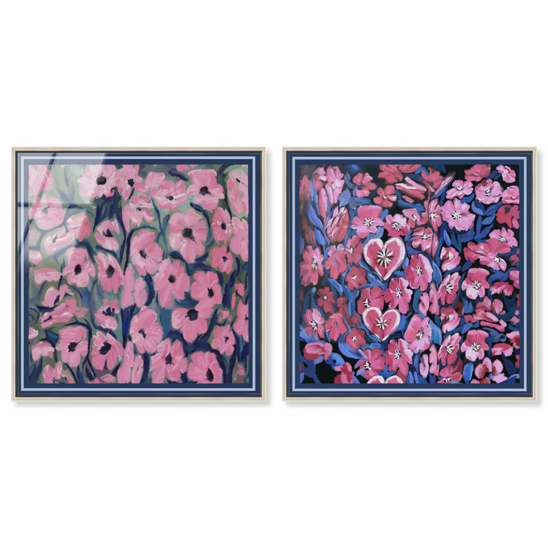 Forever Blooming Set Set by Oliver Gal, 26"H x 26"W, Silver Floater Frame