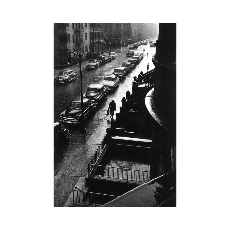 Man In Rain (NYC, 1952) by Ruth Orkin - Print on Canvas, 101.6 cm H x 66.04 cm W x 1.91 cm D, No Framed