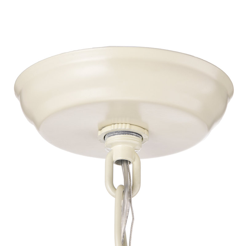 Luminaire suspendu géométrique unique à 1 lumière Darval, Blanc ivoire