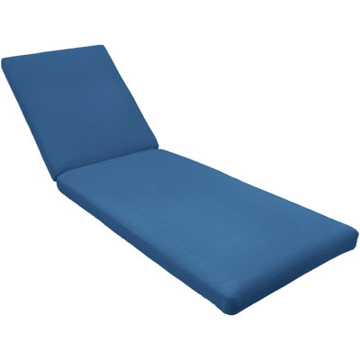 Eddie Bauer Outdoor Chaise Lounge Cushion, Sunbrella Fade & Water Resistant for Pool-Side Chaise Loungers & Deck Recliners, 23"W x 45"L, 2.5" thick; Back 23"W x 30"L, 2.5" thick, Canvas Regatta