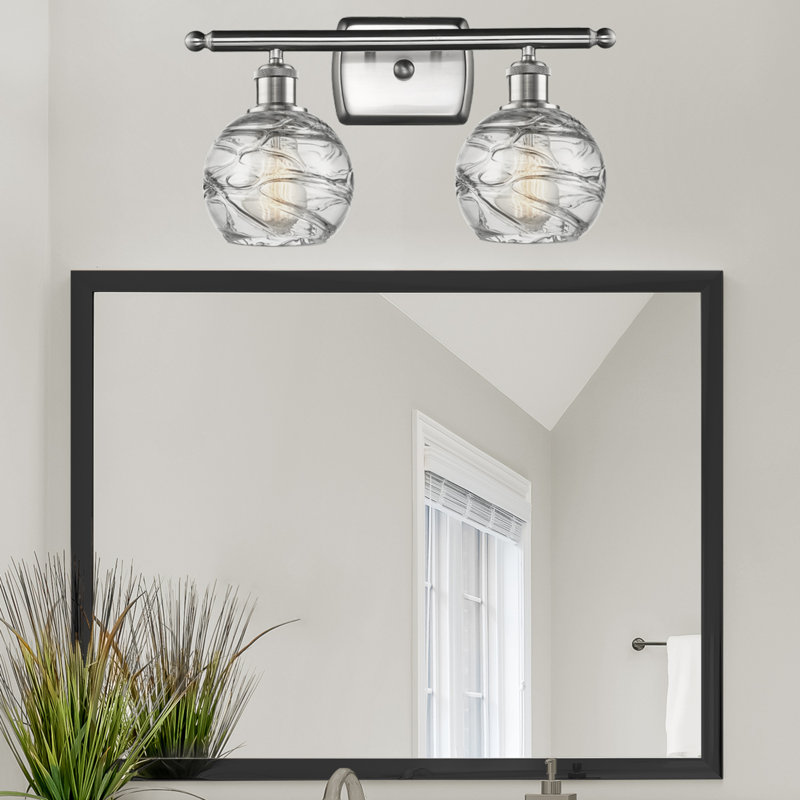 Éclairage pour meuble-lavabo à intensité variable Halvorson, Ampoule non incluse, Nickel satiné brossé, Transparent