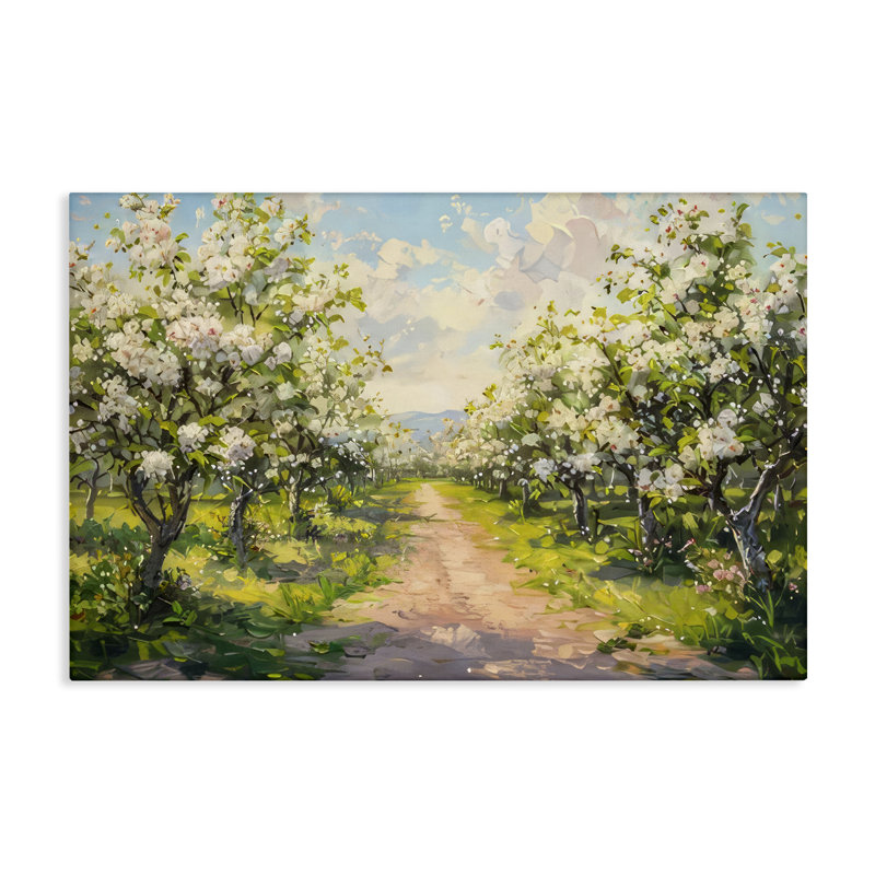 Path Through Flowering Trees Canvas, design by LSR Creative Studio, 24" H x 36" W