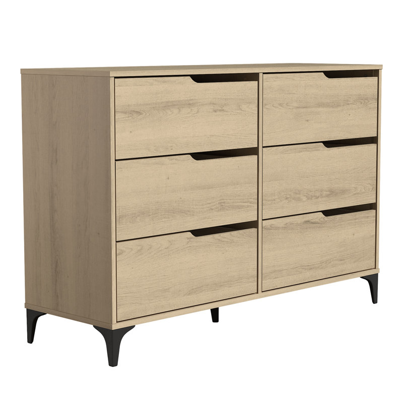 Norcross 6 Drawer 46.5'' W Double Dresser, Oslo Oak