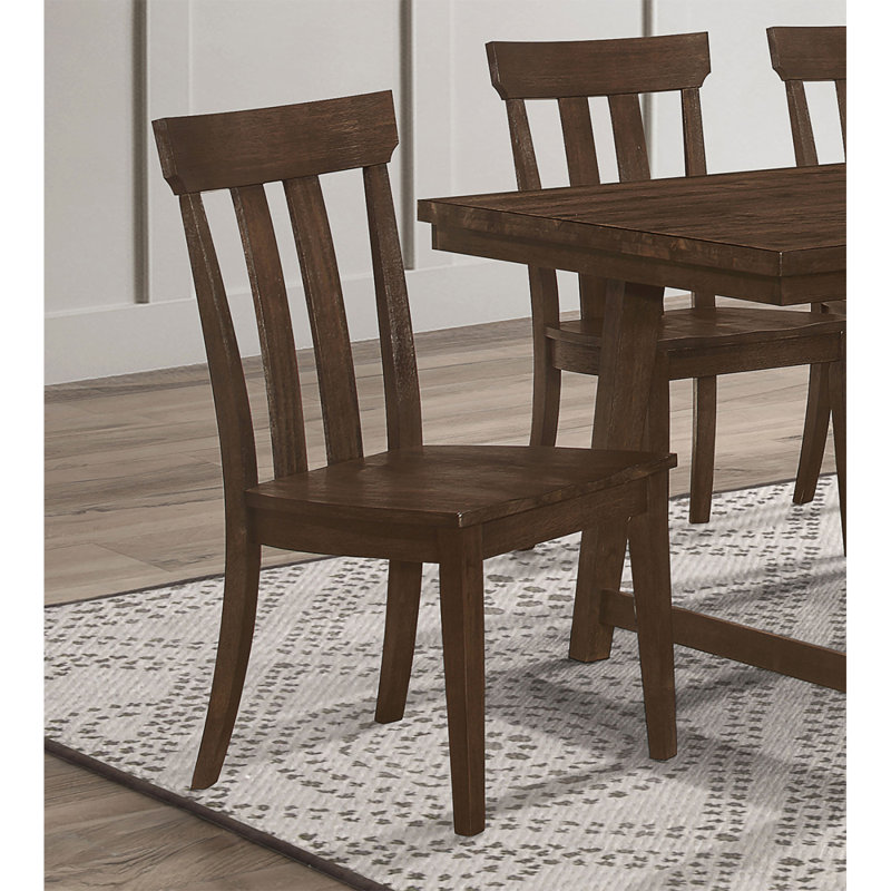 Ensemble de 2 chaises de salle à manger à dossier en lattes