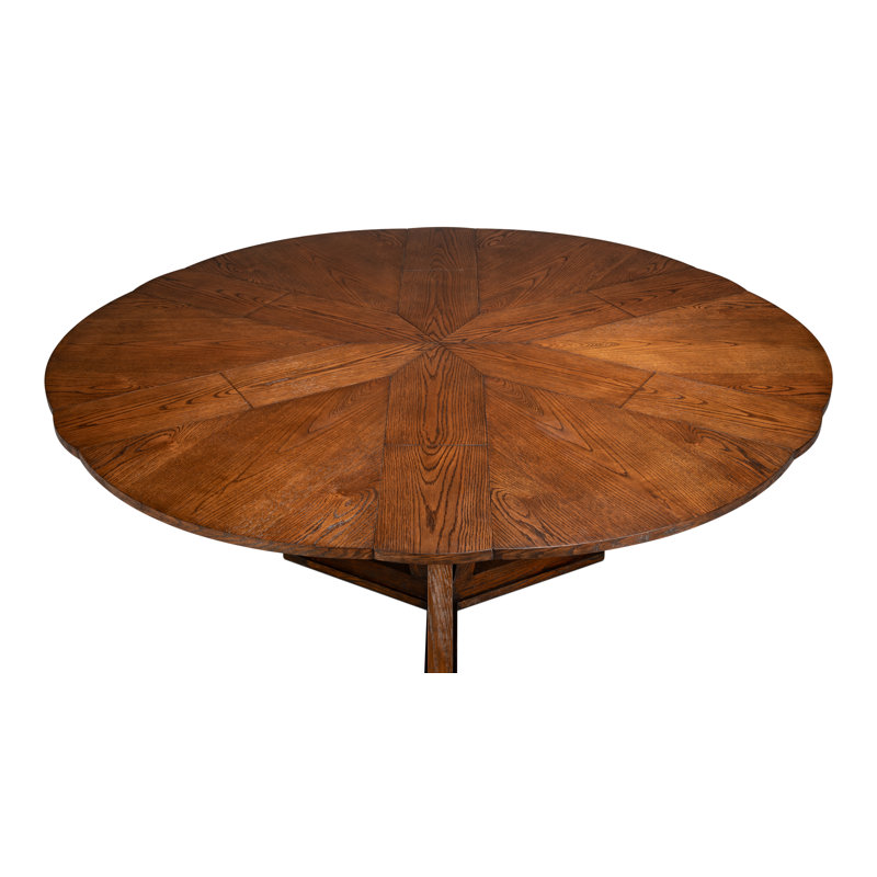 Casual Round Dining Table, 30"H x 55"L x 55"W, Dark Walnut