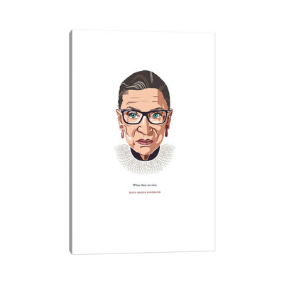 RBG When There Are Nine Illustration par Holly Van Wyck - Toile tendue, estampe numérique sur toile tendue