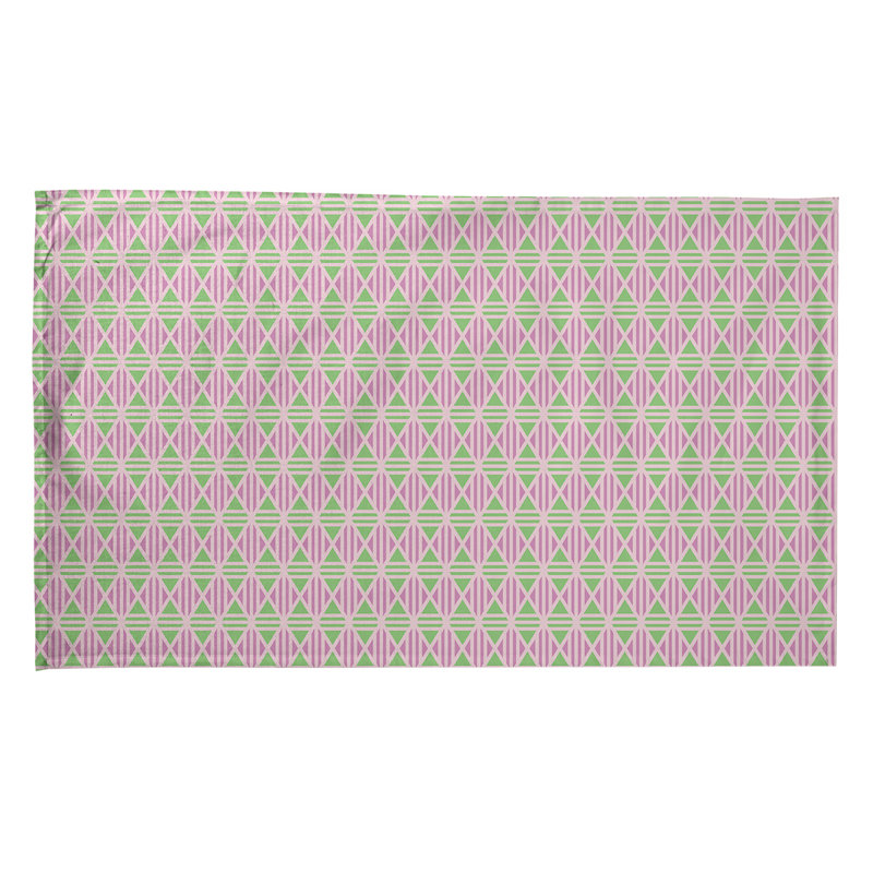 Serviette de thé à losanges doublés Mcguigan, Polyester sergé, Rose / Vert