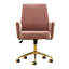 Chaise de bureau rose à dossier moyen, tissu rayé, conception ergonomique, excellent choix pour travailler ou se détendre, la conception à dossier moyen offre une meilleure expérience d'assise-1651118374
