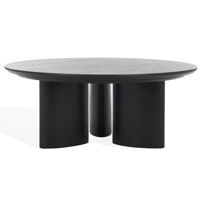 Barnard Round Wood Coffee Table, Black