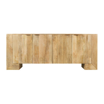 Everette 4-door Sideboard In Modern Natural Finish On Mango Solid Wood