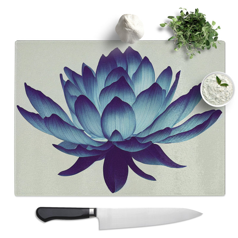Staggering Lotus Flower  Glass Chopping Board
