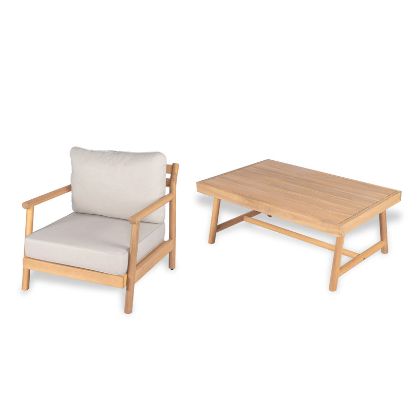 Ensemble de conversation pour patio en bois d'acacia