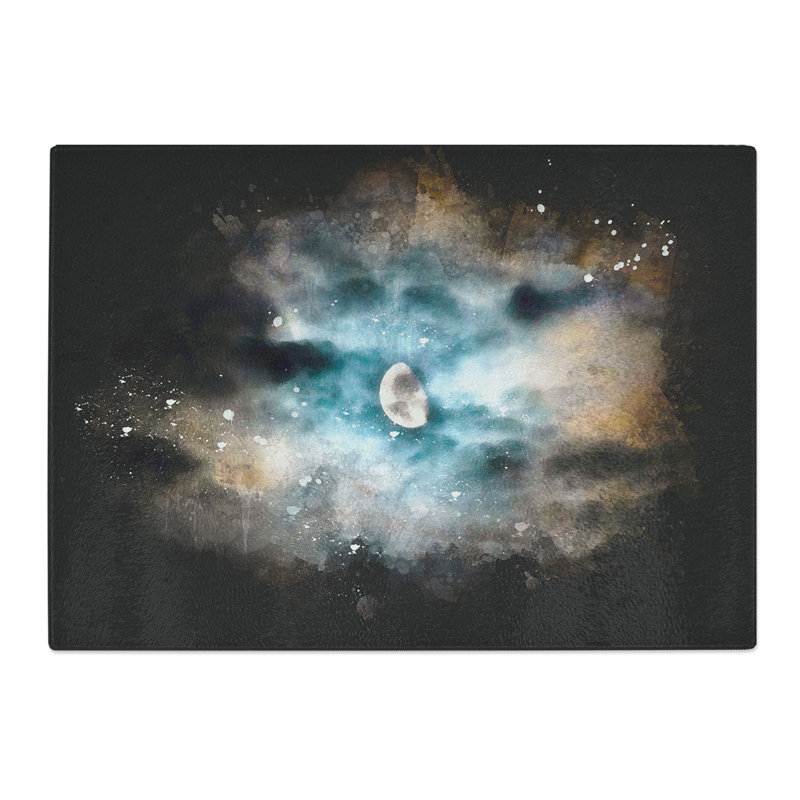 Tempered Glass Moody Sky in Poland Chopping Board, 20 cm x 28.5 cm