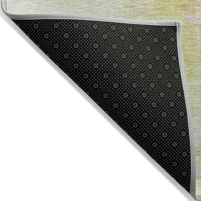 Mireya Green Washable Indoor-Outdoor Rug - , 5' x 7'6"