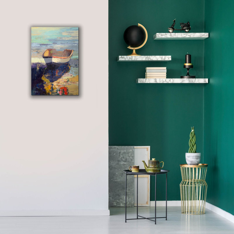 «Blueglow» par Beth Forst, art mural sur toile, H 26 po x l 18 po x P 0,75 po