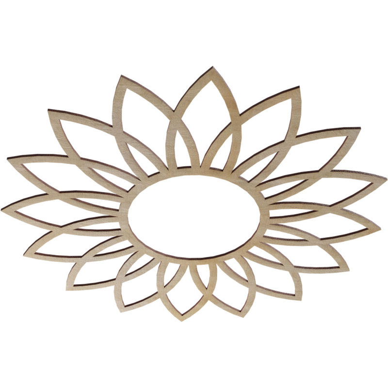 Médaillon de plafond en bois Daisy, H 32 po x l 32 po x P 0,38 po, Bouleau