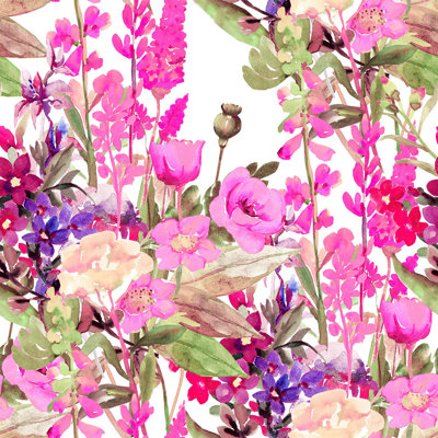 Pink Floral Wallpaper Floral Tile