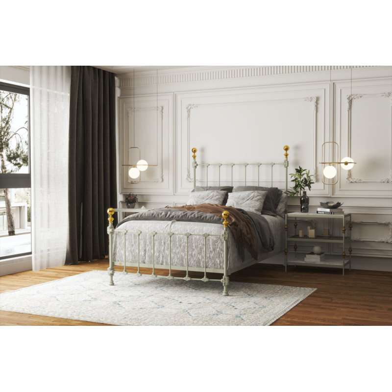 151 Palatial Bed | Complete Standard, Full, Gunmetal/Antique Gold