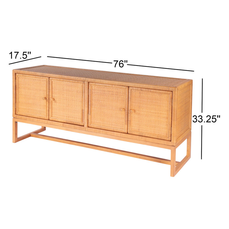 Captiva Rattan 4 Door 76" Sideboard