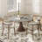 Stone Round Boydton With 4/6 Premium Solid Wood Leather Upholstered Dining Chairs For Kitchen/Dining Room-1663682362-1663007669-1663682358