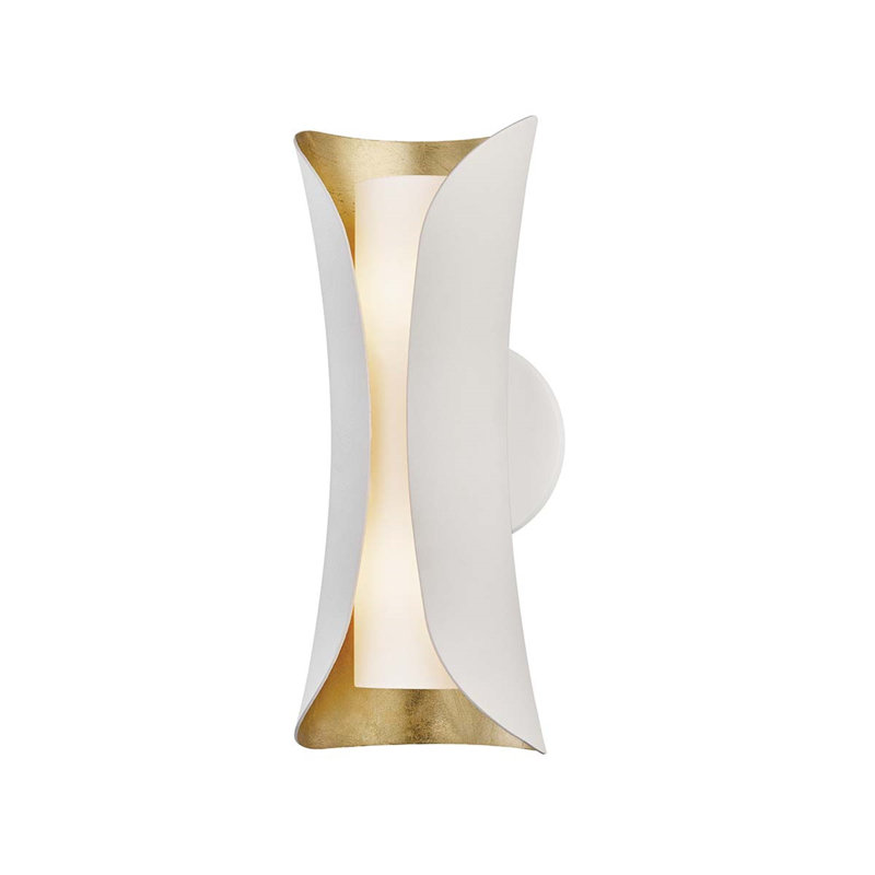 Josie 2 Light Wall Sconce, Gold Leaf/White