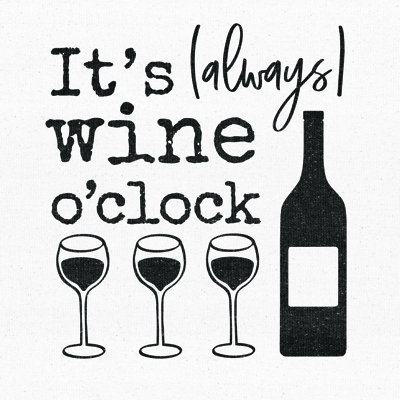 Wine O' Clock - Wrapped Canvas Print